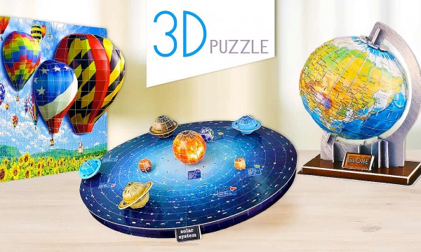 fotka zľavy Klasické puzzle sú out, vyskúšajte 3D skladačky! Vyberte si z troch motívov a obdarujte vašich najdrahších výnimočným darčekom, ktorý vám odhalí nové dimenzie.