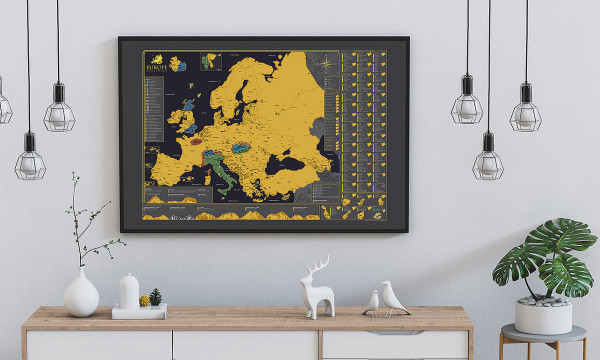 fotka zľavy Najpodrobnejšia stieracia mapa Európy - spoznávajte Starý kontinent a svoje cesty si značte na svoju mapu. Ideálny darček aj pre vašich blízkych.