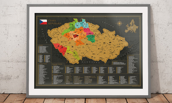fotka zľavy Najpodrobnejšia stieracia mapa Česka - spoznajte najkrajšie miesta u našich susedov a zaznačte si svoje výlety na originálnu mapu. Ideálny darček pre vašich blízkych - Slovákov i Čechov :)