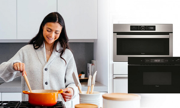 fotka zľavy Vstavaná mikrovlnka Whirlpool perfektne zapadne do vašej kuchyne. Jej luxusný dizajn a inovatívne funkcie oceníte pri každodennom ohrievaní či grilovaní jedál.